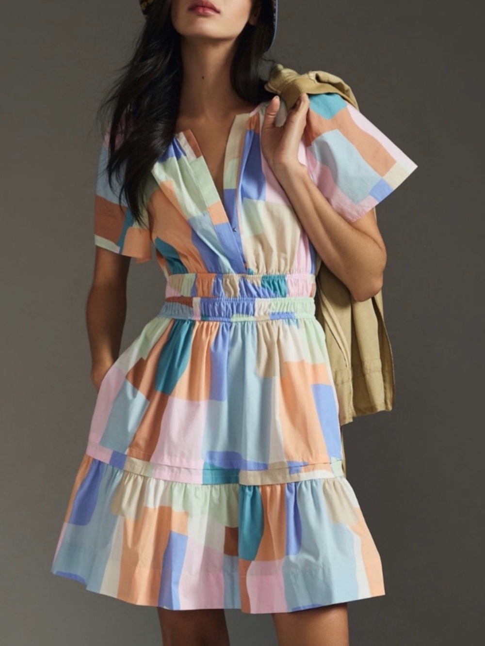 Anthropologie Somerset Mini Dress Pastel Multicolor Size S